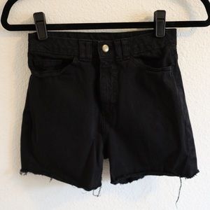 Black high rise shorts